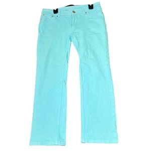 Lilly Pulitzer Capri Pants Womens 0 Blue/Teal Jeans Denim Bright Comfort Stretch